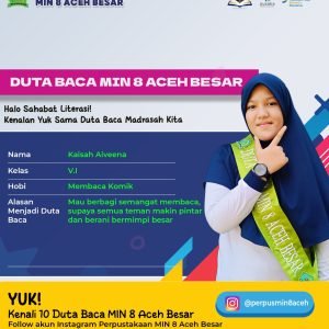 Assalamualaikum, Sahabat Literasi!Kenalin yuk, Duta Baca MIN 8 Aceh Besar tahun ini!Mereka adala Assalamualaikum, Sahabat Literasi!Kenalin yuk, Duta Baca MIN 8 Aceh Besar tahun ini!Mereka adala